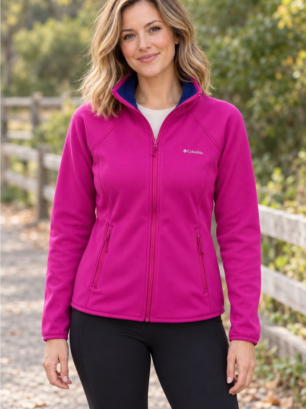 Columbia Fuchsia Pink Fleece-Lined Softshell Jacket Women's Size M